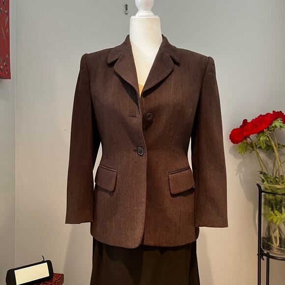 NEW Jones New York Career Wool Striped Career Longline Blazer Jacket Y2K 4P NWOT - Picture 8 of 14